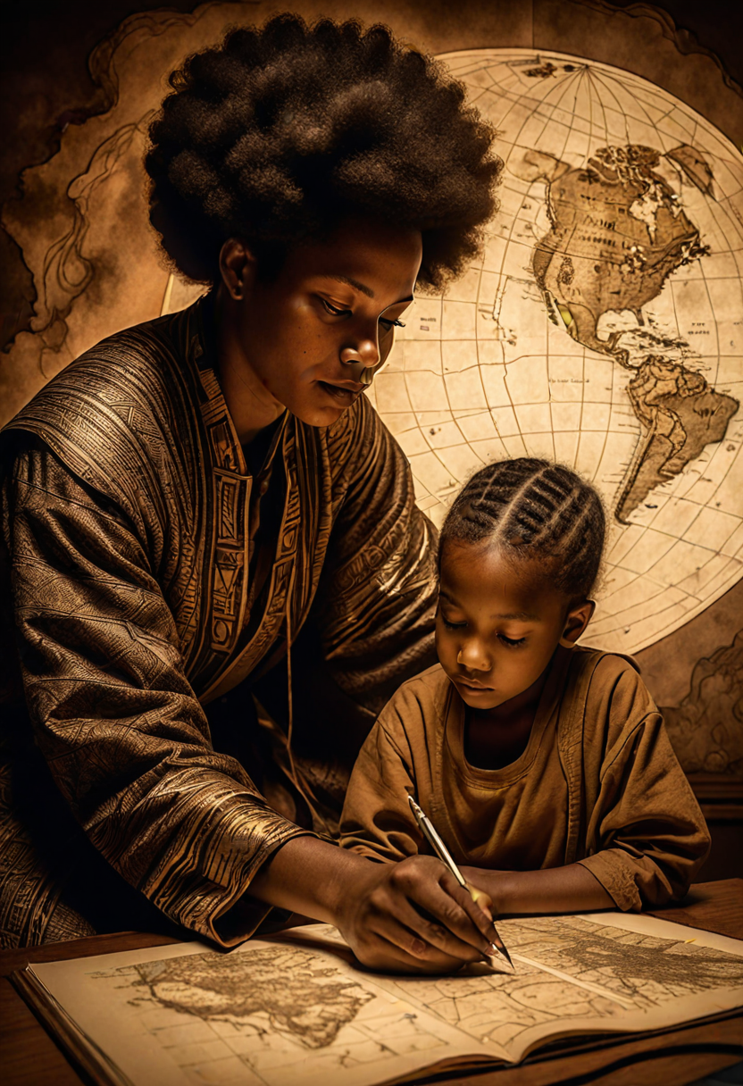 Garifuturist illustration honoring elder and community review